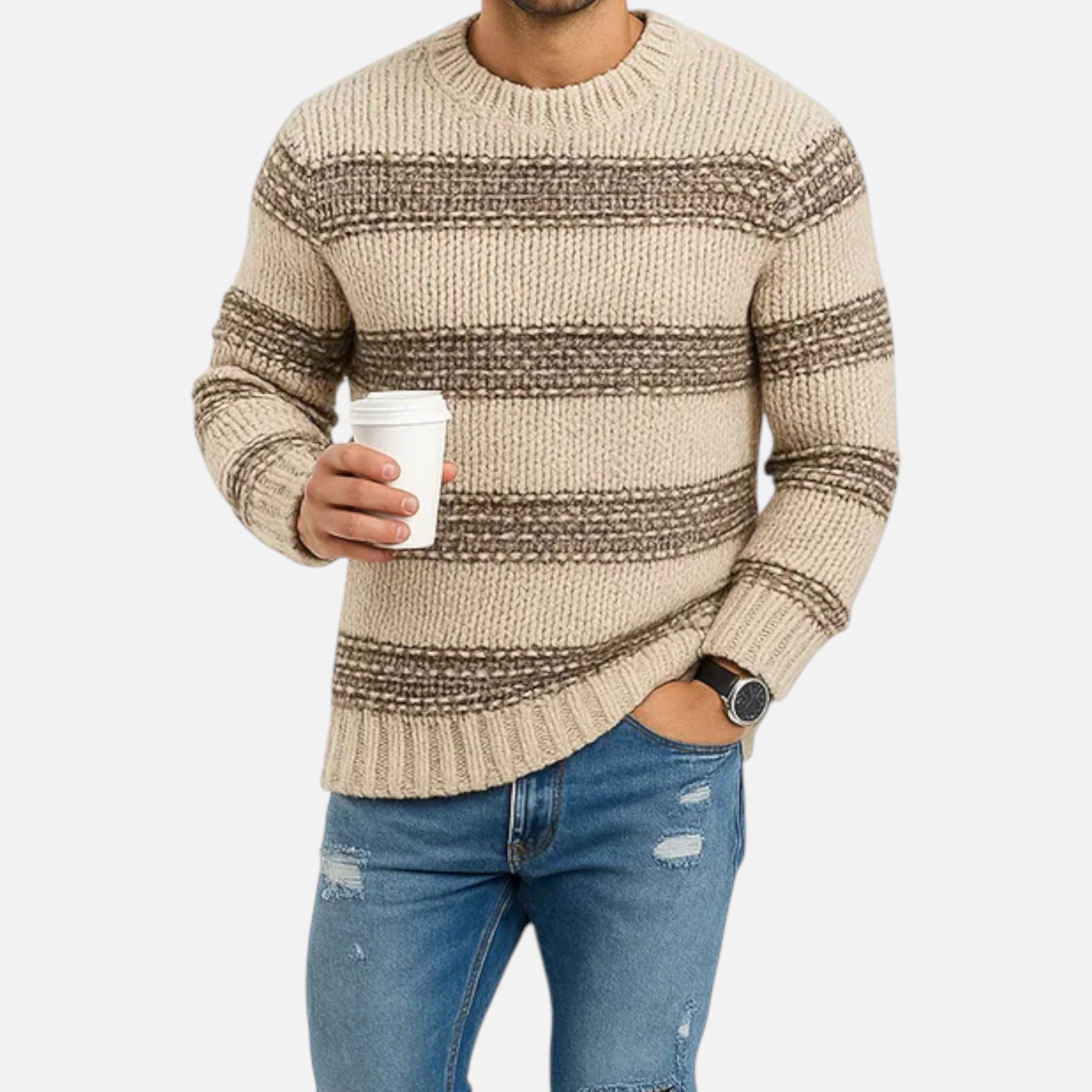 Men's Crew Neck Mid-Weight Winter Pullover Sweater