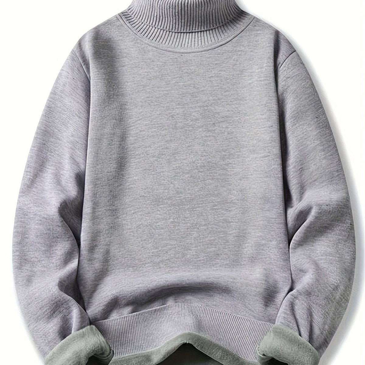 Men's Lined Roll Neck Pullover Sweater