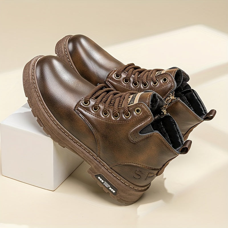 Men's Plush-Lined High-Top Boots