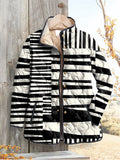 Women's Striped Quilted Puffer Jacket - Multicolor