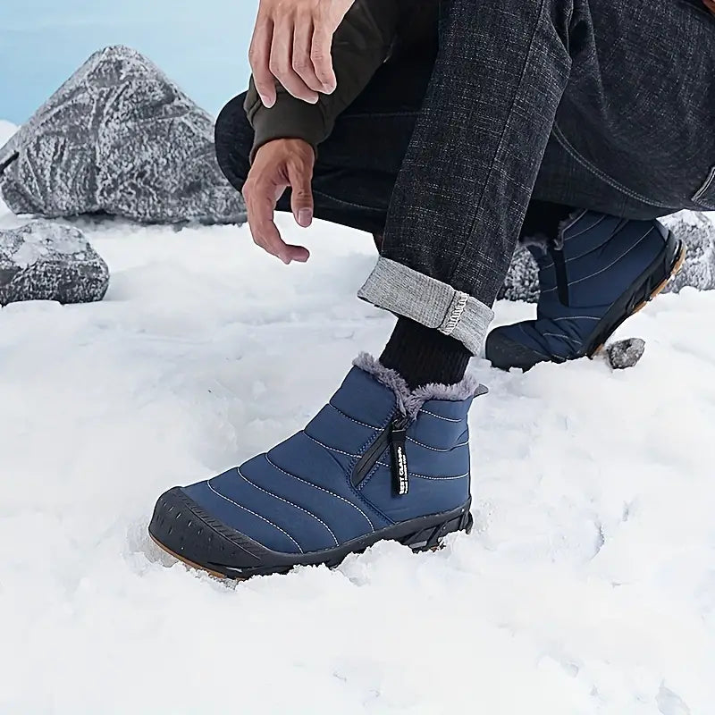 Men's Quilted Faux Fur-Lined Side-Zip Winter Ankle Boots