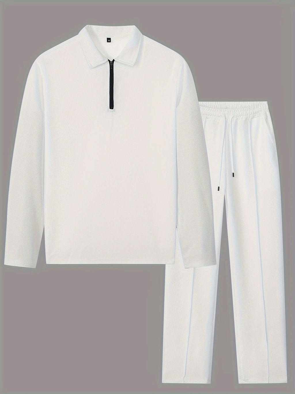 Men's Relaxed Textured Two-Piece Set - Black