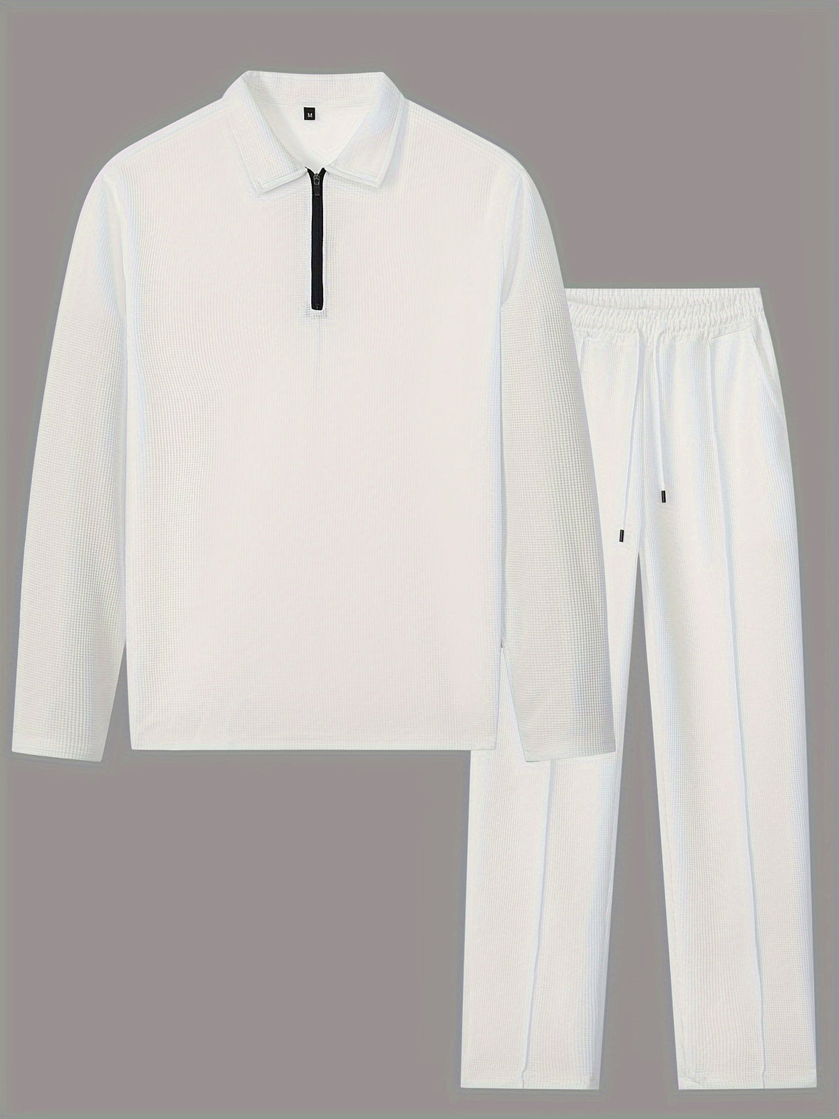 Men's Relaxed Textured Two-Piece Set - Black