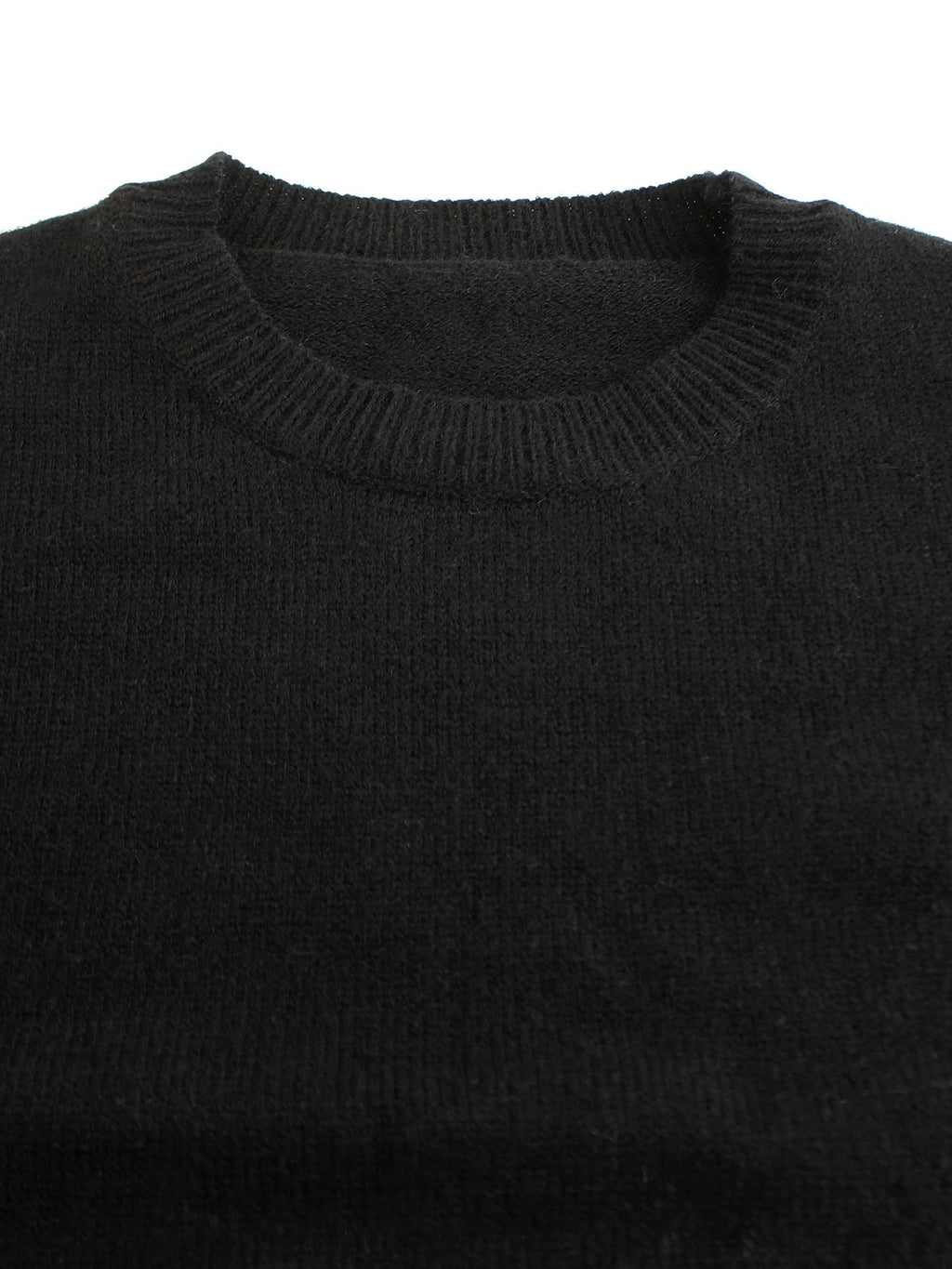 Women's Ribbed Round Neck Sweater with Striped Cuffs