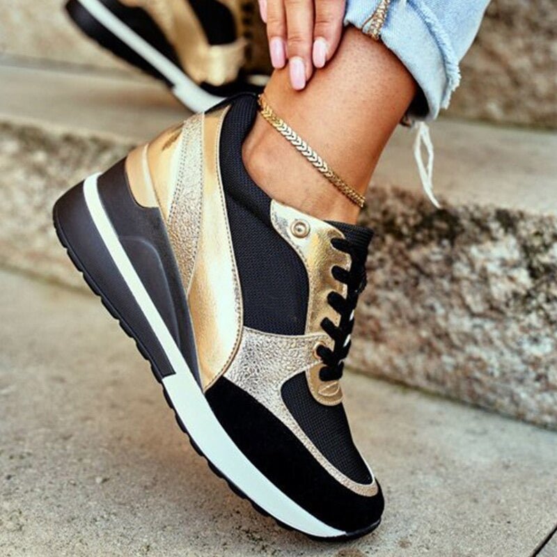 Women's Orthopedic Slip-Resistant Comfort Sneakers - Gold