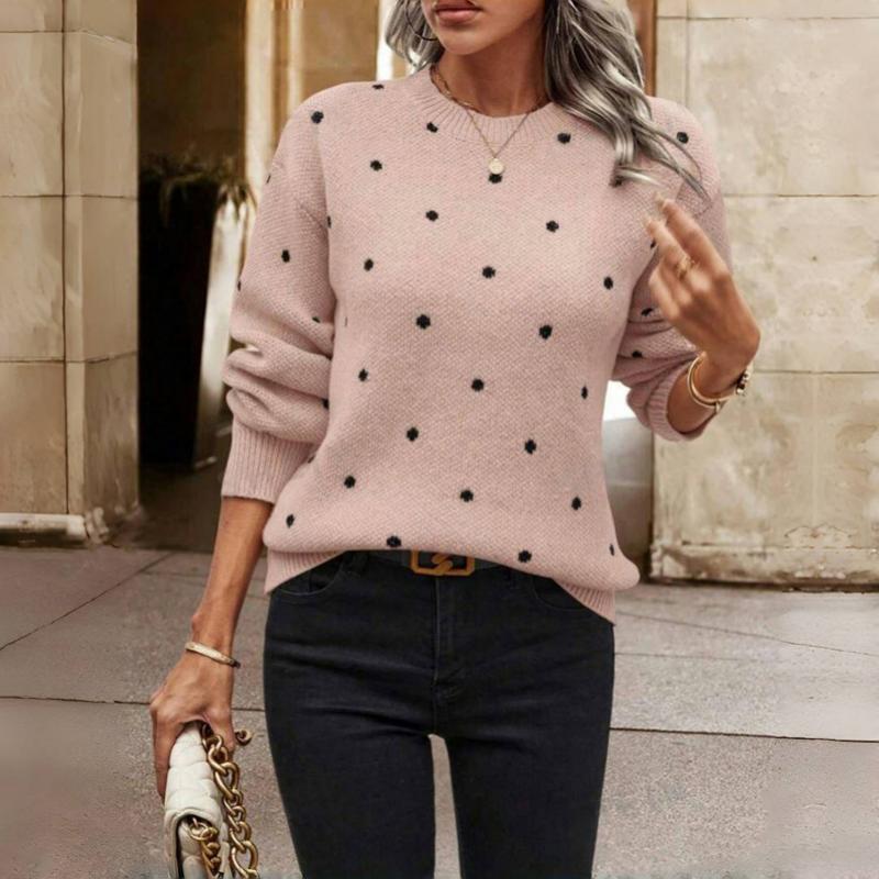 Women's Dot Print Lightweight Knit Sweater