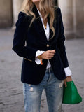 Women's Soft Velvet Blazer with Smooth Drape