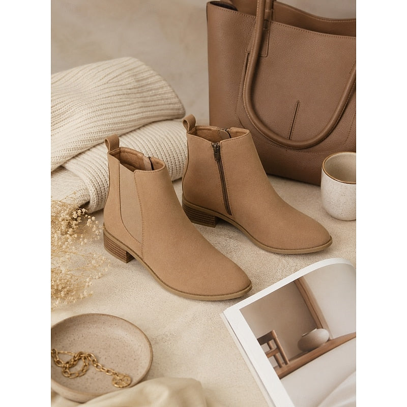 Women's Pointed-Toe Ankle Boots with Side Zip