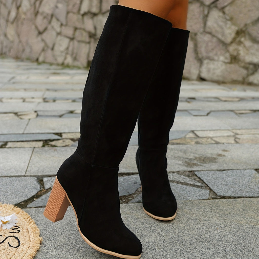 Women's Knee High Block Heel Boots