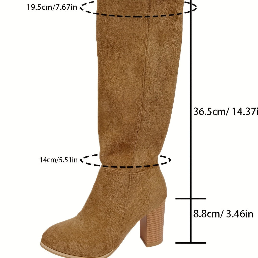 Women's Knee High Block Heel Boots