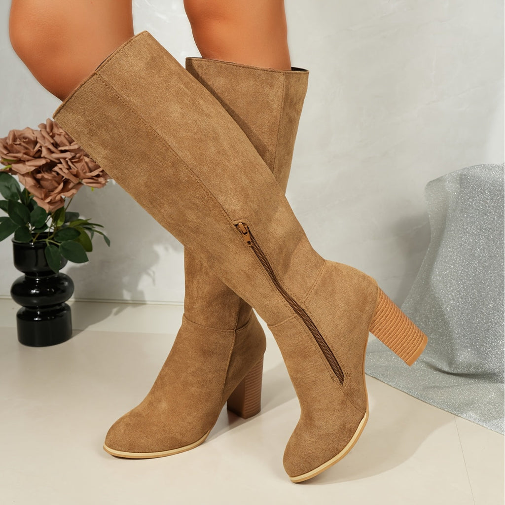 Women's Knee High Block Heel Boots