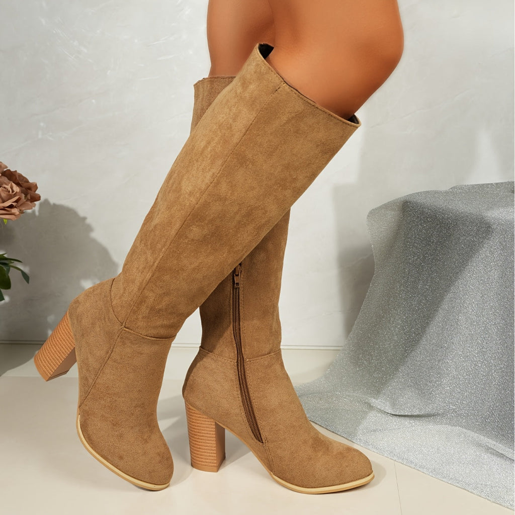 Women's Knee High Block Heel Boots