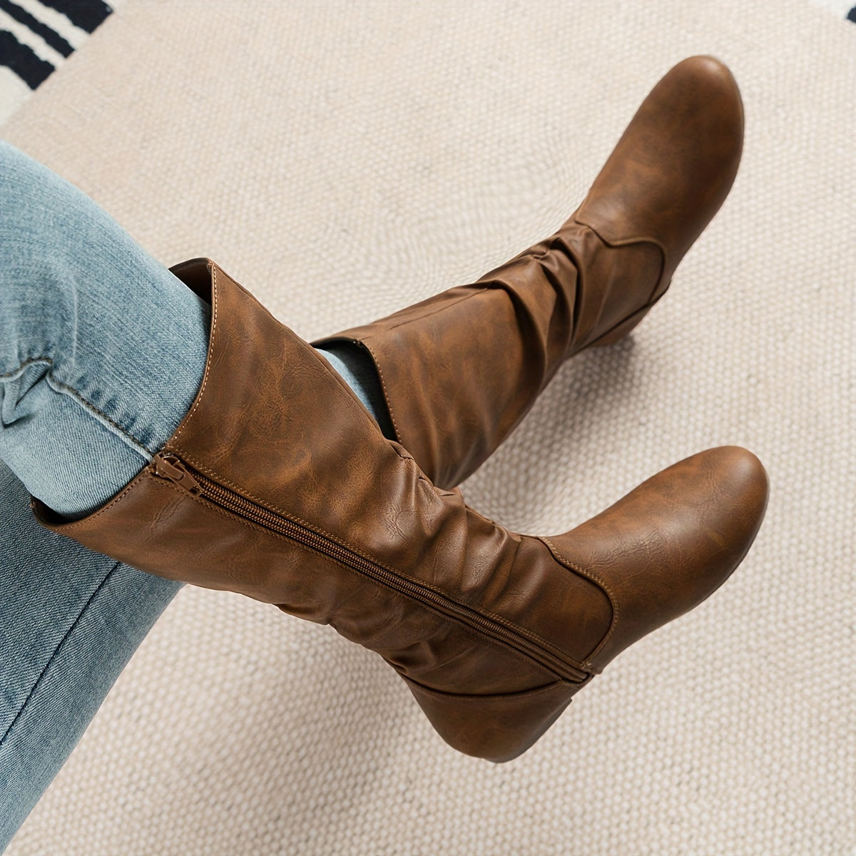 Women's Slouchy Knee-High Flat Boots
