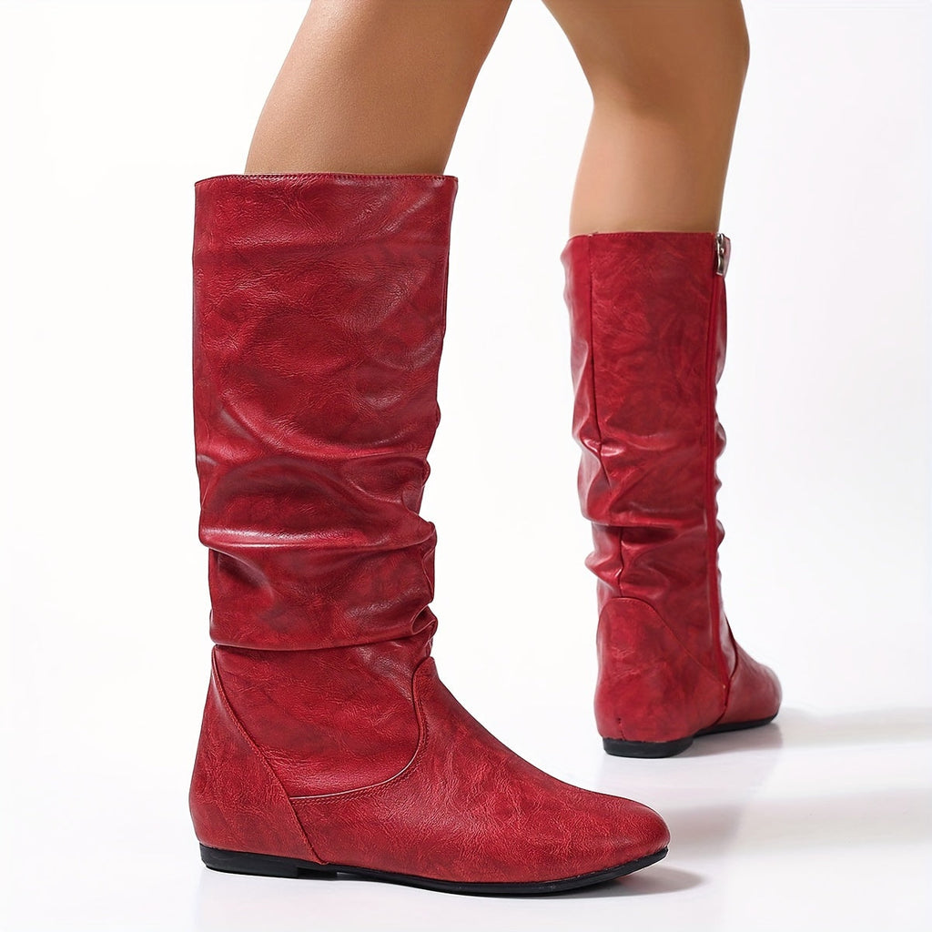 Women's Slouchy Knee-High Flat Boots