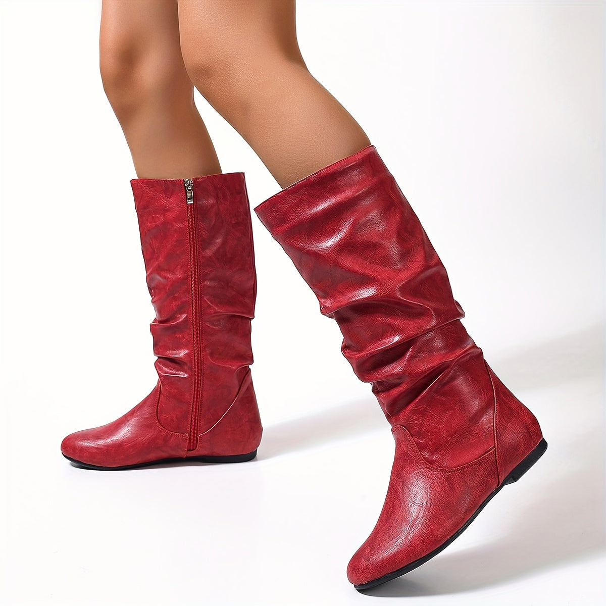 Women's Slouchy Knee-High Flat Boots
