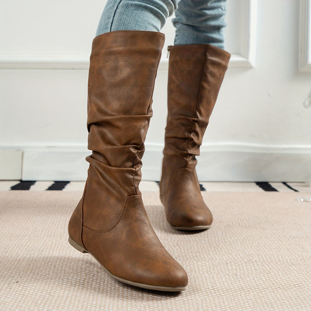 Women's Slouchy Knee-High Flat Boots
