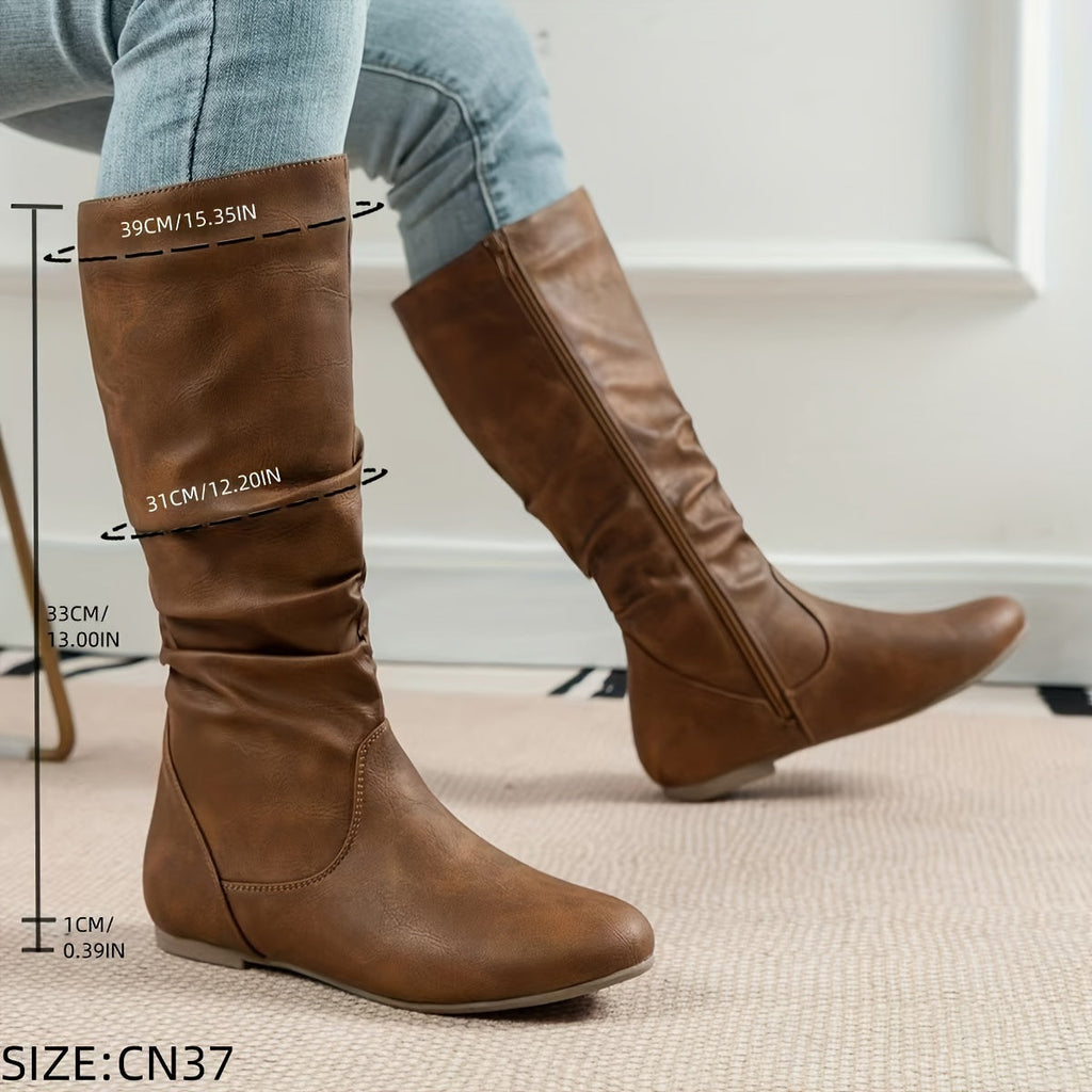 Women's Slouchy Knee-High Flat Boots