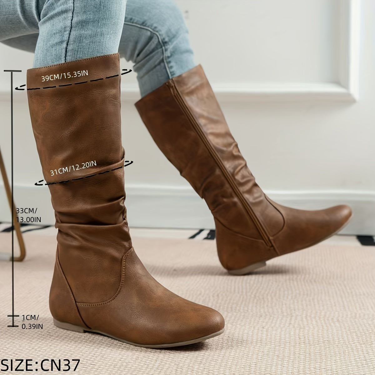 Women's Slouchy Knee-High Flat Boots