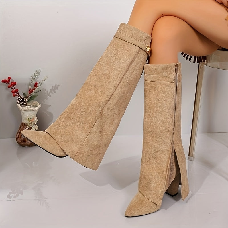 Women's Suede-Look Knee High Boots