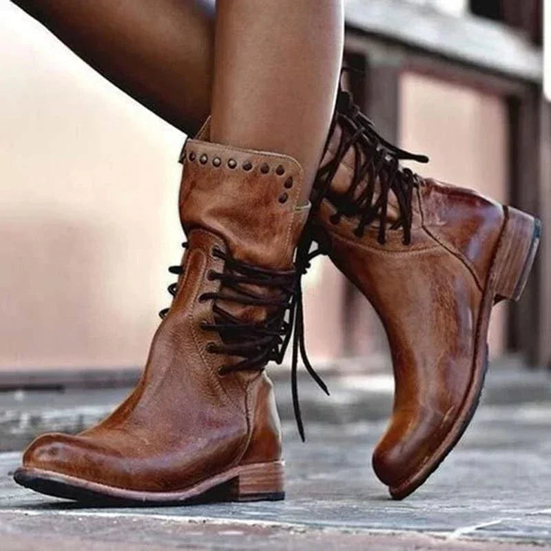 Women's Western Lace-Up Ankle Boots