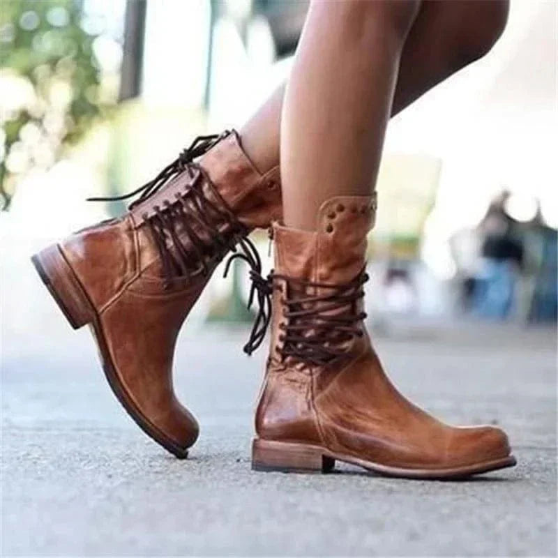 Women's Western Lace-Up Ankle Boots