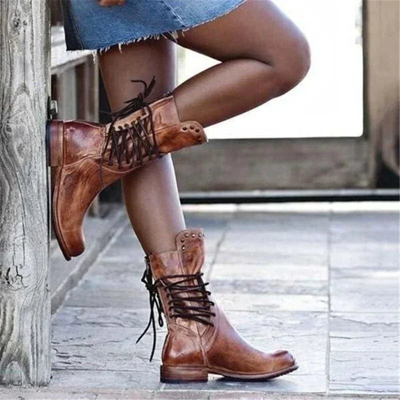 Women's Western Lace-Up Ankle Boots