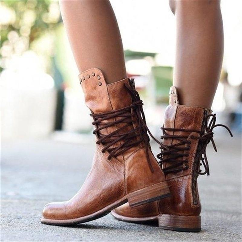 Women's Western Lace-Up Ankle Boots