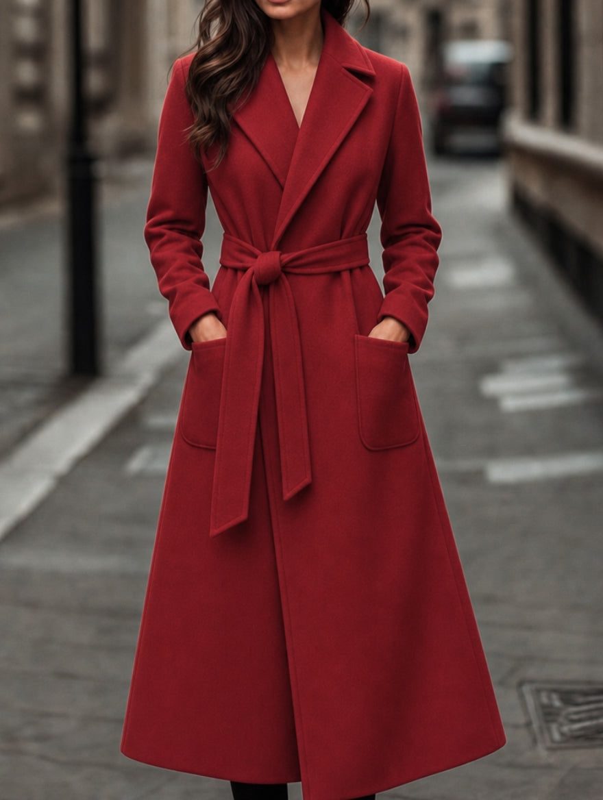 Women’s Belted Wool Trench Coat