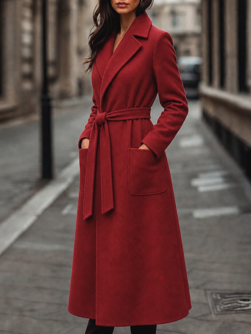 Women’s Belted Wool Trench Coat