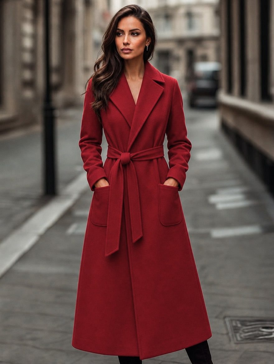 Women’s Belted Wool Trench Coat