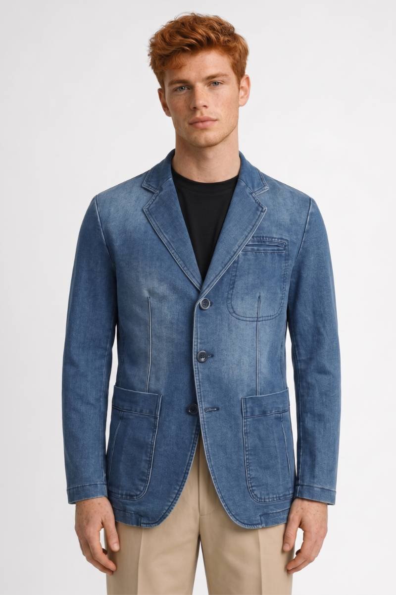 Men's Patch Pocket Button-Front Tailored Blazer