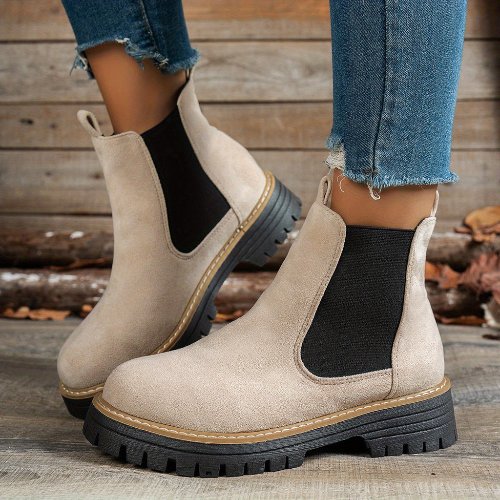 Women's Lug Sole Chelsea Platform Ankle Boots