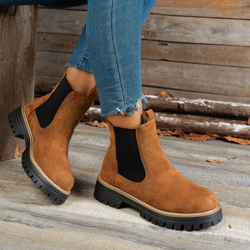Women's Lug Sole Chelsea Platform Ankle Boots