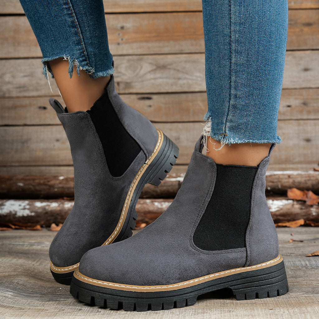 Women's Lug Sole Chelsea Platform Ankle Boots