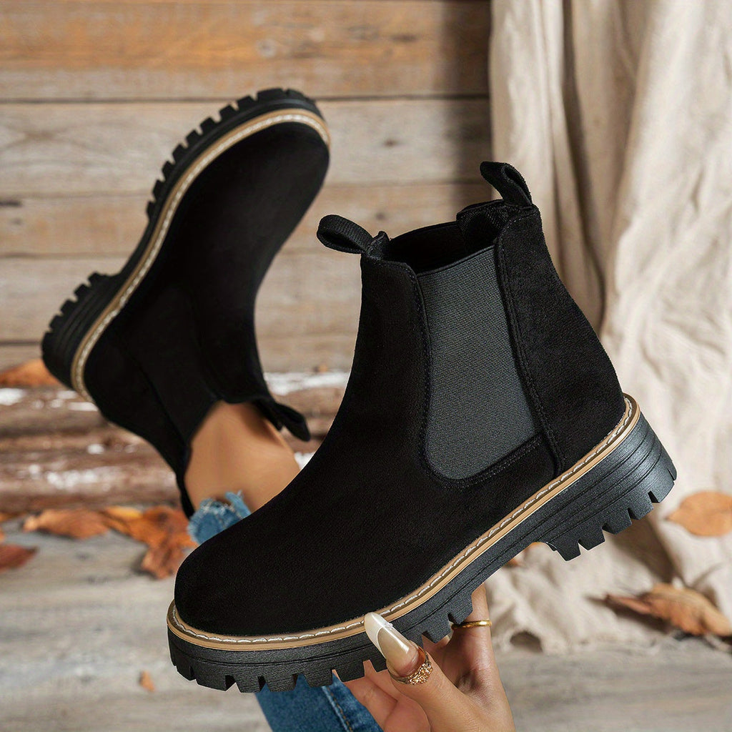 Women's Lug Sole Chelsea Platform Ankle Boots
