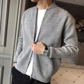 Men's Standing Collar Zip Cardigan - Gray
