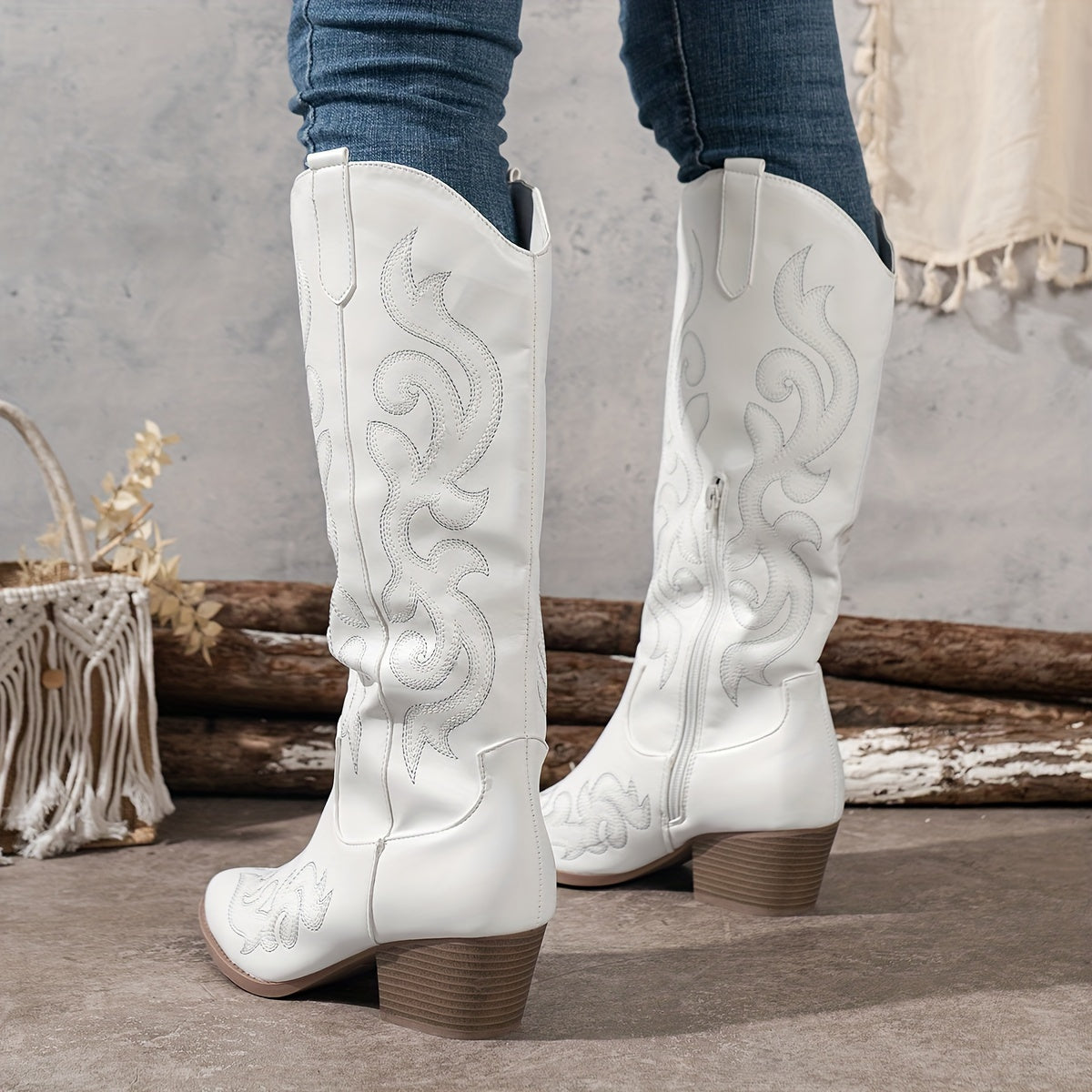 Women's Wide Calf Slouchy Cowboy Boots