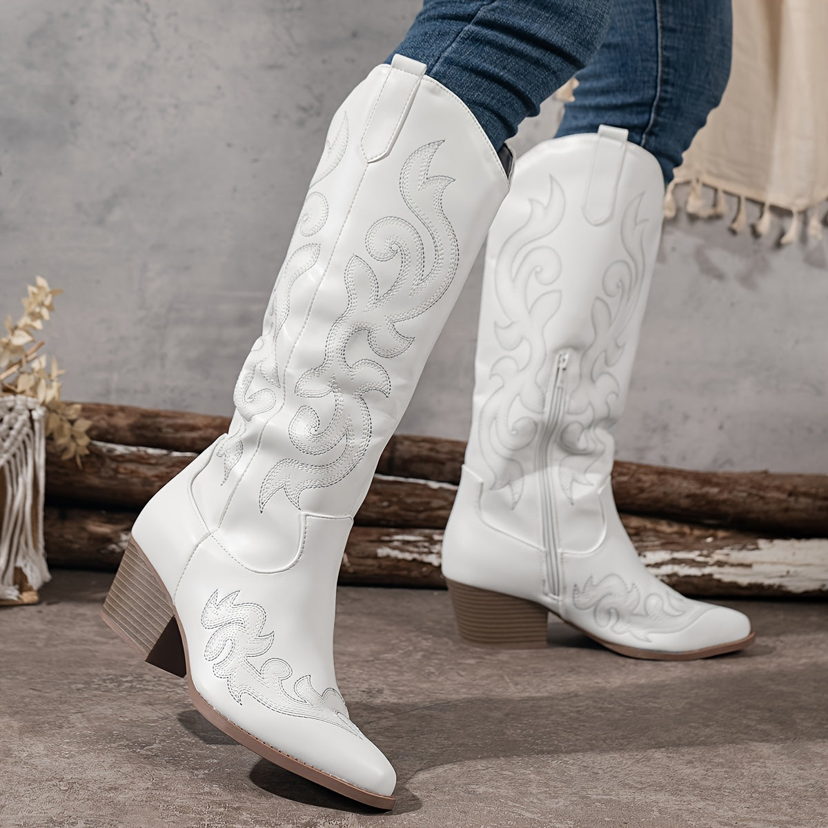 Women's Wide Calf Slouchy Cowboy Boots