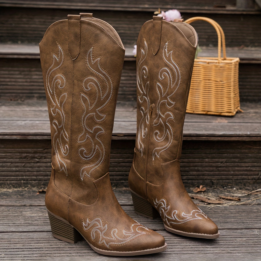 Women's Wide Calf Slouchy Cowboy Boots