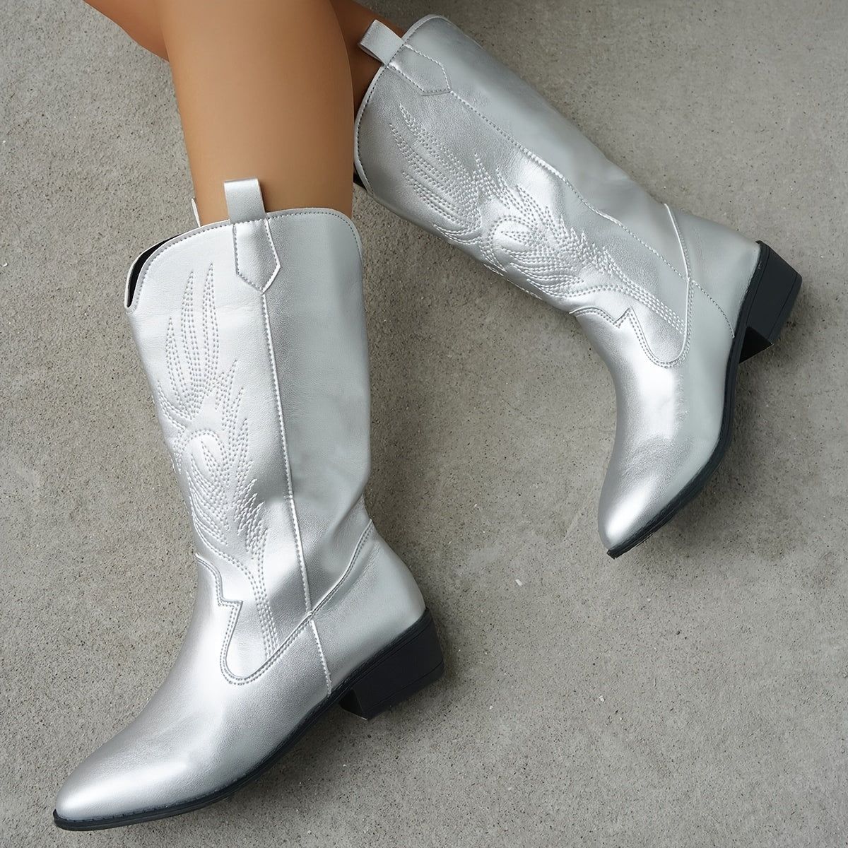 Women's Wide Calf Knee-High Cowboy Boots