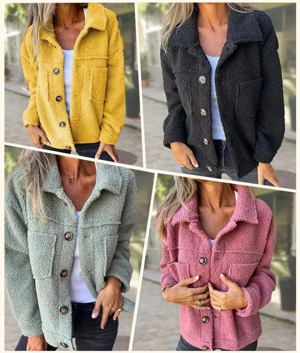 Women's Quilted Button-Front Jacket with Chest Pockets