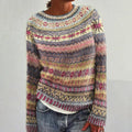 Women's Fair Isle Jacquard Crew Neck Sweater - Yellow