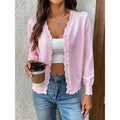 Women's Scalloped-Edge V-Neck Button-Front Cardigan - Pink