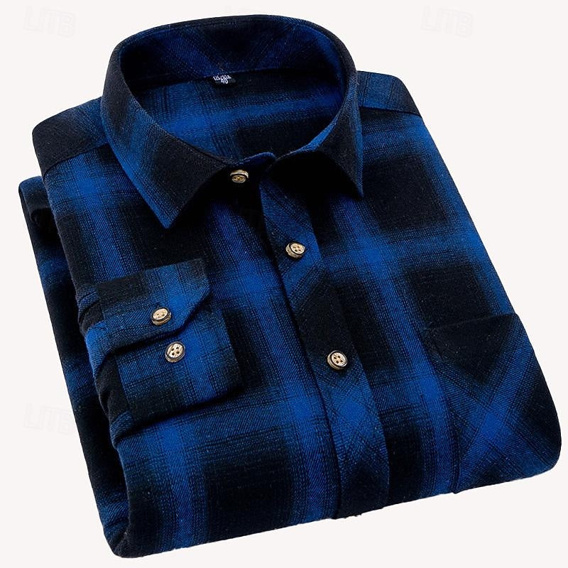 Men's Plaid Check Button-Up Overshirt
