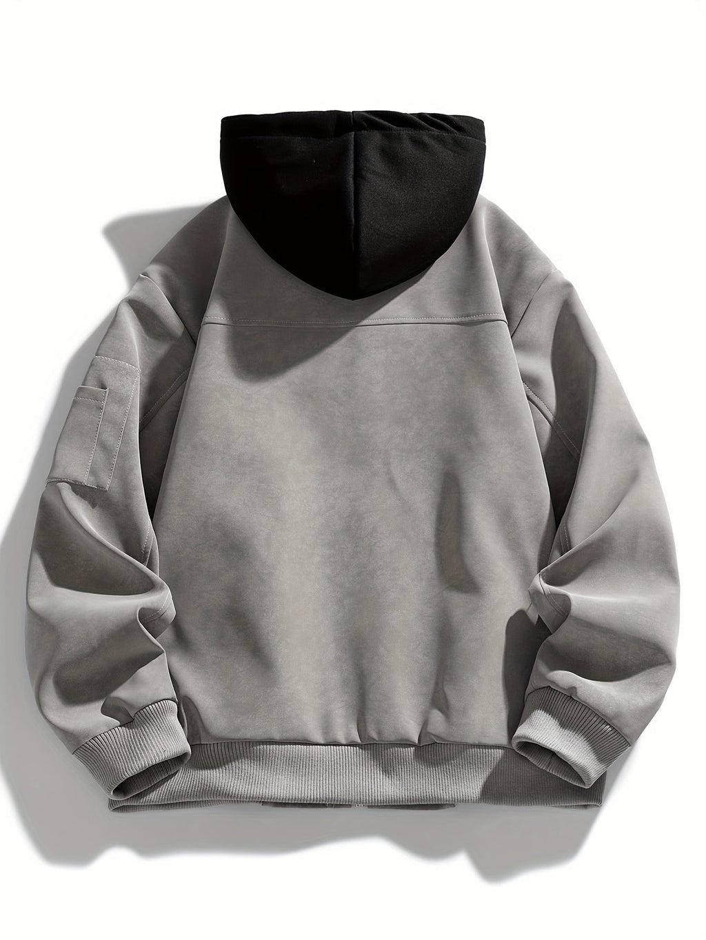 Women's Relaxed Fit Hooded Zip-Up Jacket with Sleeve Pocket