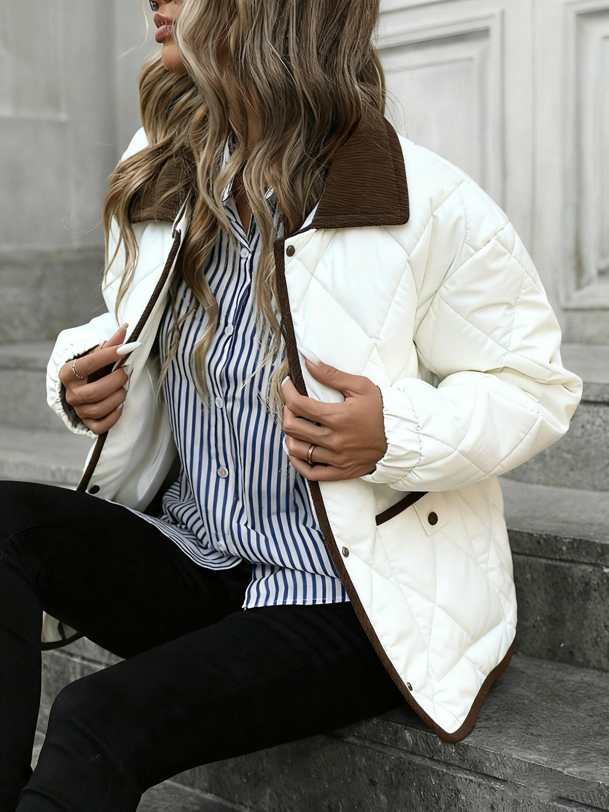 Women's Diamond-Quilted Padded Jacket