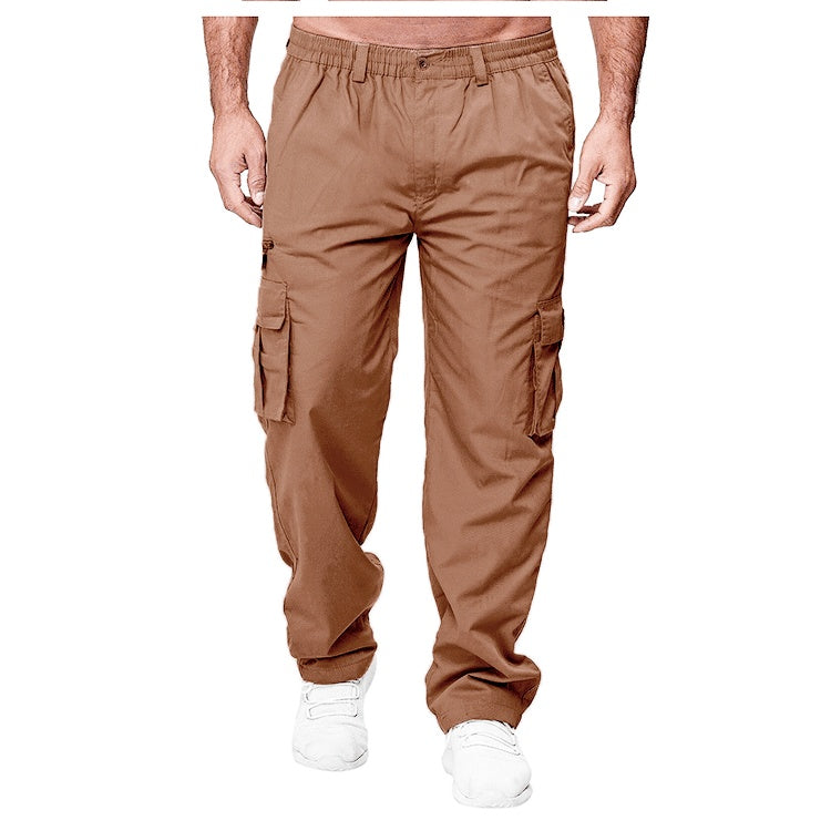 Men's Utility Cargo Trousers - Brown