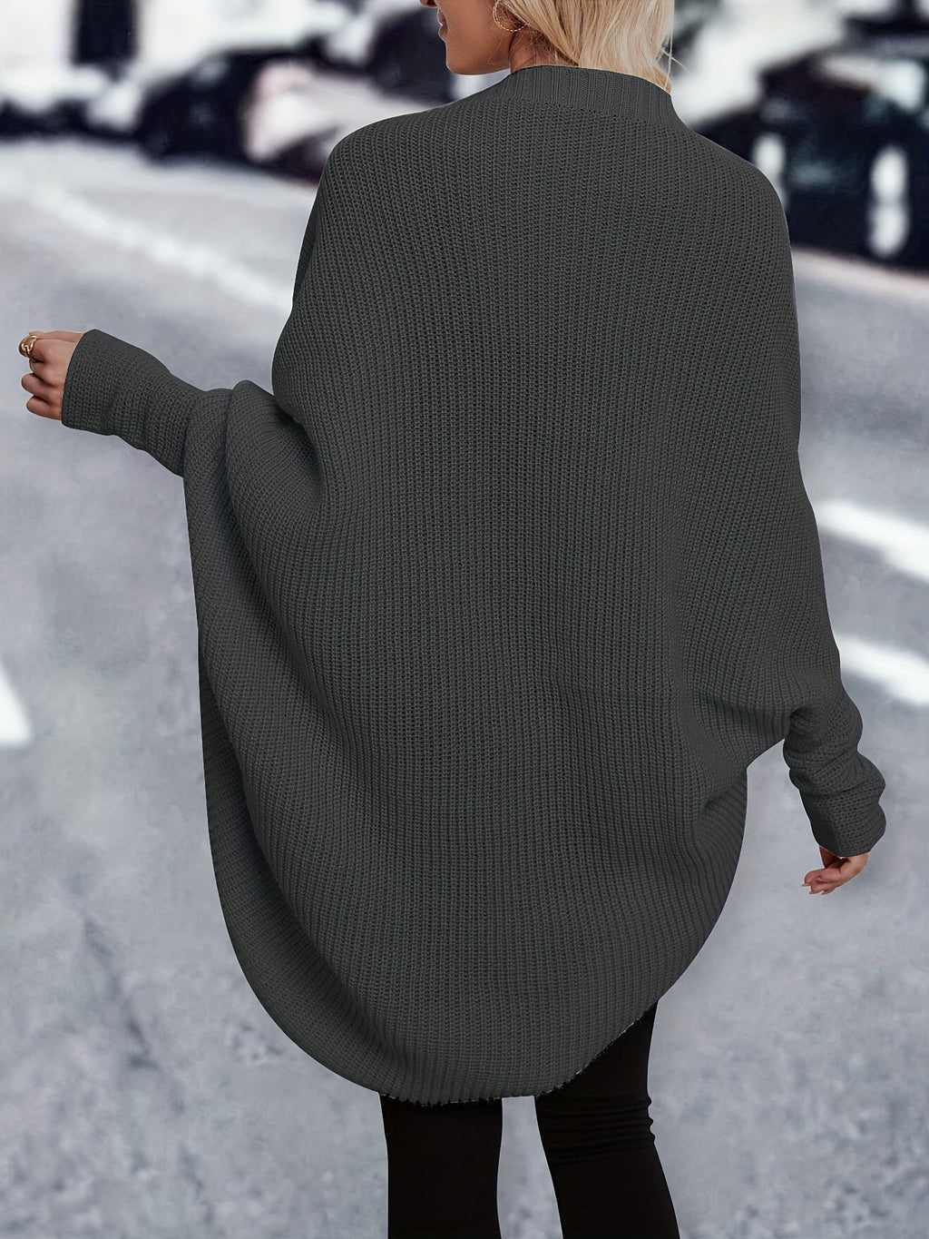 Women's Longline Draped Christmas Cardigan