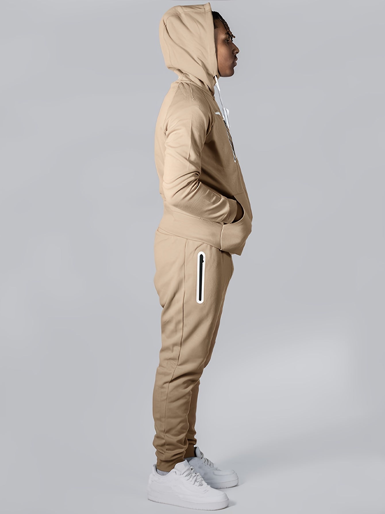Men's Loose Fit Hooded Tracksuit Two-Piece Set