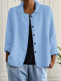 Women's Lightweight Button Front Jacket - Sky Blue